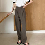 Casual Wide - Leg Trousers Popular Fashionable Trousers Simple Suit Pants - Zeprah