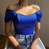 Summer New Arrival Cross-Border Boned Bustier Crop Top for Women Off-shoulder Top