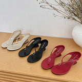 Luxury Unique Fashion Thong Mules Summer & Spring Wedge Chaussure Femme Women Heels