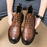 Classy Designers Hot Selling Lace up High Ankle Dress Shoes Durable Cheap Black Boots