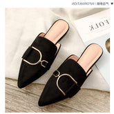 Chic Ladies Suede Moccasins Slippers, Outdoor Flat Loafer with Pointed Toe, New Mules Slide Footwear