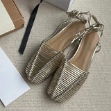 Handmade Women's Rope Slides Sandals with Ankle Strap - Trendy, Comfortable, Cute Summer Zapatos