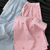 Cheap Women's Wide Leg Pants Women's Striped Spring and Autumn Loose Lazy Style Long Pants - Zeprah