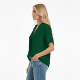 Chic Split Sleeve V - Neck Casual Blouse - Zeprah