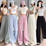 Comfortable Slacks Casual Lightweight Trousers Polka Dot Wide - Leg Trousers - Zeprah