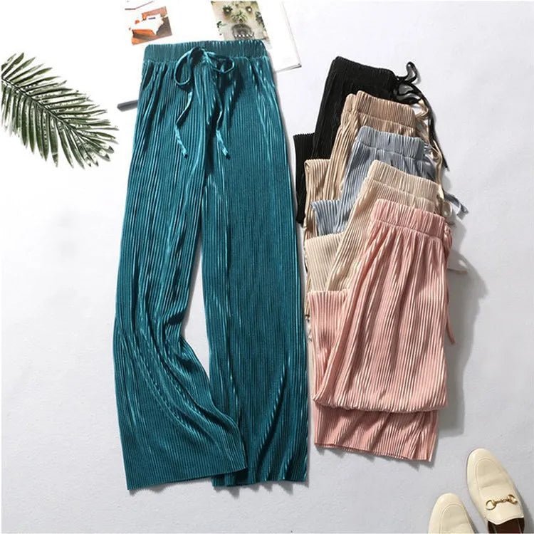 Cool Wide - Leg Trousers High - waisted Figure - hugging Pants Casual Slacks - Zeprah
