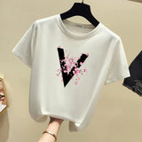 Cotton Loose - fit Women's Clothing Crewneck Tops for Women Simple Short - sleeved Blouse - Zeprah