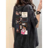 Cotton Modern T-shirt Loose - fit Tops for Women Trendy Short - Sleeved Tee - Zeprah