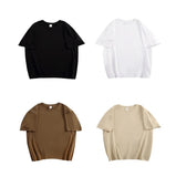 Cotton T-shirt Solid Cotton T-shirt Casual Short - sleeved T-shirt - Zeprah