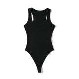 Crewneck Women's Bodysuit Slim - fit One - piece Vest Solid Crotch Top - Zeprah