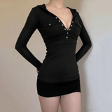 Custom Logo Women's Long Sleeve T-Shirt, Milk Silk Soft Button Placket Blouse , Slim Fit Casual V - Neck Solid Color Shirt OEM (All Seasons) - Zeprah