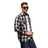 Cotton Shirt Men's Classic Plaid Shirt Popular Stylish Long Sleeve Lapel Collar Casual Outerwear Shirts for Men