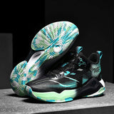 High Top Basketball Sneakers with Lacing Closure Breathable High Rebound Cushioning Durable Rubber Outsole