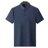 Men Lapel Short Sleeve Polo Shirt Casual Button Placket Fashion Daily Tops
