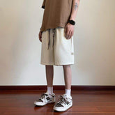 New Arrival Men Knit Sweat Shorts Elastic Waist Double Drawstring Pocket Design Label Detail Casual Workout Five Inch Shorts