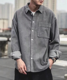 Men's Long-sleeved Top Spring and Autumn Japanese Style Popular Brand Casual Loose All-match Corduroy Shirt