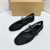 Breathable & Gentle Women's French Mesh Mary Jane Flats - Casual Walking Shoes