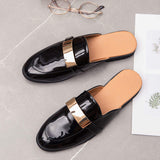 Patent Leather Half Shoes Backless Fashion Summer Slippers Comfortable Summer Men Casual Shoes