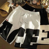 Summer Casual Shorts Men's Popular American Style Simple Stitching Mid-length Pants Straight-leg Loose Wide-leg Shorts