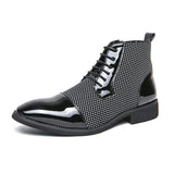 High Ankle Dress Shoes Winter Boots Comfortable Handsome Men Pointed Toe Boots