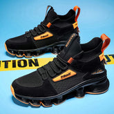 High Top Ankle Support Breathable Sock Athletic Sports Sneakers with Durable Leather Toe Cap & Exceptional Shock Absorption Sole