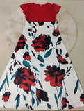 Printed A-line Dress Contrasting Colors Versatile Casual Dresses Popular Plus Size Dress