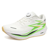 Breathable Ultra Light Knitted Mesh Upper Neon Green Sports Sneakers Energy Return EVA Sole Closure Athletic Running Shoes