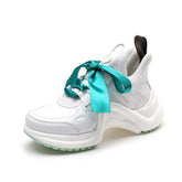 Spring New Thick Sole Platform Casual Running Shoe Muti Color Chunky Women Sneakers