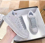 Sparkling Rhinestone Sneakers with Platform Sole Trendy Sporty Elegance Footwear for Women Evening Wear