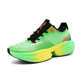 Women Men Breathable Knit Athletic Shoes Lightweight Gradient EVA Cushioning Carbon Plate Training Sneakers for Gym Daily Wear