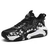 Basketball Shoes with Shock-Absorbing Durable Sole Geometric Design Breathable Mesh for Gym Outdoor Sports