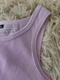Ribbed Racer Back Round Neck Sports I-shaped Short Vest Bra Crop Top