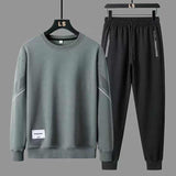 Men's New Round Neck Sweatshirt Sports Casual Suit Men's Loose All-match Sportswear Trendy Two-piece Set