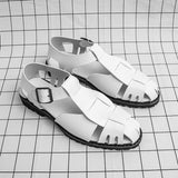 Men's Casual Summer Soft-Soled Beach Sandals Open Toe High-End Feel Breathable Flip-Flops for Driving Outdoor Activities