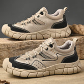 Genuine Leather Mesh Men Hiking SHoes Durable Non Slip Sole Ankle Support Outdoor Shoes for Trail Trekking Adventure