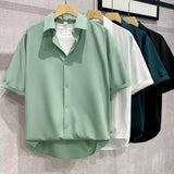 Men's 2026 New Summer Short Sleeve Shirt, INS High-End Texture Trendy Cool Guy Casual Blouse