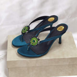 Stylish High Heel Blue Flip Flop Sandals for Women - Sexy Open Toe Unique Design