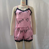 Satin Silk-Like Pajama Set Cami & Shorts | Sexy Glam Loungewear