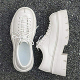 White Color Good Looking Fashion Casual Height Increasing Walking Lace up Classic Durable Thick Sole Men Chunky Shoes