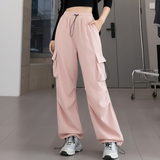 Chic & Flowy High-Waist Cargo Parachute Pants