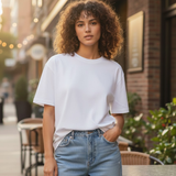 Women's Custom Plain T-Shirt , Classic Fashion O-Neck Short Sleeve Cotton Top , 180GSM Casual Breathable Summer Tee