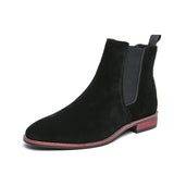 Pointed Toe Faux Suede Leather Ankle Boots for Men Sand Black Color Breathable Fashion Classic Dress Shoes Boots