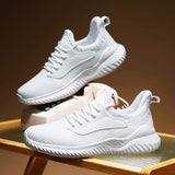 Mens White Black Mesh Running Shoes Large Size Athletic Walking Sneakers for Big Foot Comfortable Training