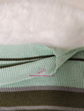Design Sense Striped Long-sleeved Knit T-shirt Women's Spring and Autumn Unique Chic High Waist Short Top