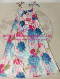New Design Summer Maxi Dress Women Floral Print Beach Cover up Chiffon Long Dress