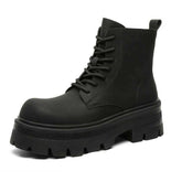 Thick Sole Black Color Durable Big Size Men Ankle Lace up Boots Handsome Classic Fashion Dress Shoes Winter Boots