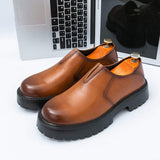Height Increasing Good Looking Fashion Slip on Comfortable Wedding Loafers Men Thick Sole Dress Shoes