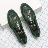 Casual Business Formal PU Shoes Classic Design Green Durable Comfortable Tassel Loafers Dress Shoes for Men