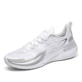 Breathable Mesh Basketball Sneakers with Zigzag Traction Ankle Support Advanced Cushioning Moisture-Wicking for Sports Training