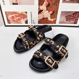 Women's Summer Buckle-Decorated Flip Flops – Flat Outdoor Sandals & Slippers